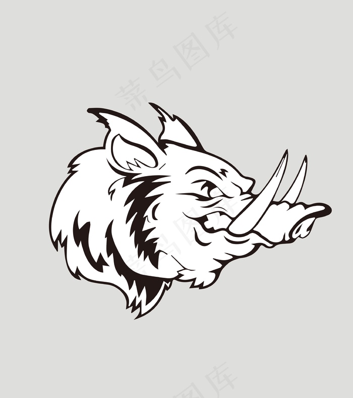 猪头像插画cdr矢量模版下载