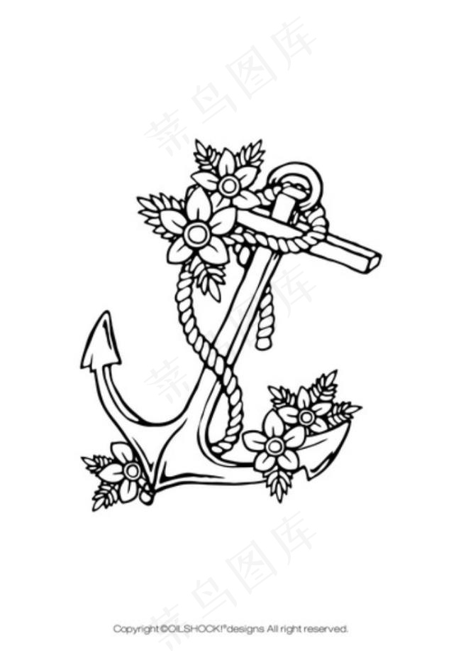 精美花纹鱼钩素材eps,ai矢量模版下载