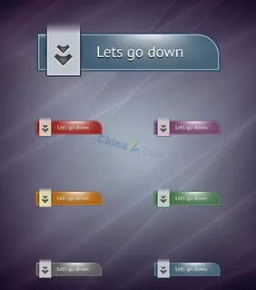 炫彩下载按钮矢量素材