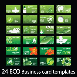 清新绿色商业名片矢量素材