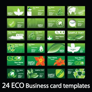 清新绿色商业名片矢量素材