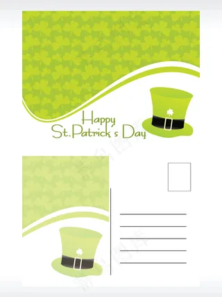 绿色的三叶草背景通讯卡