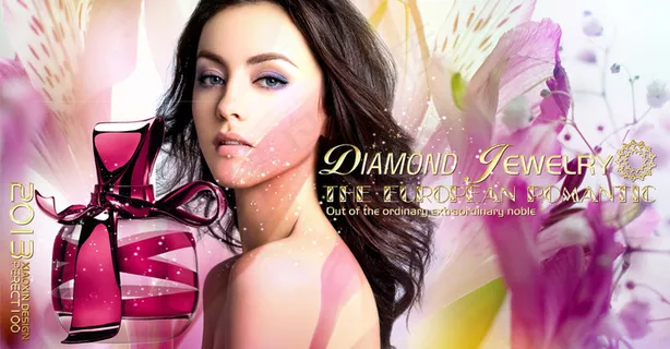 彩妆美女香氛香水广告PSD分