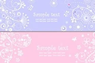 精致小花纹banner横幅矢量素材