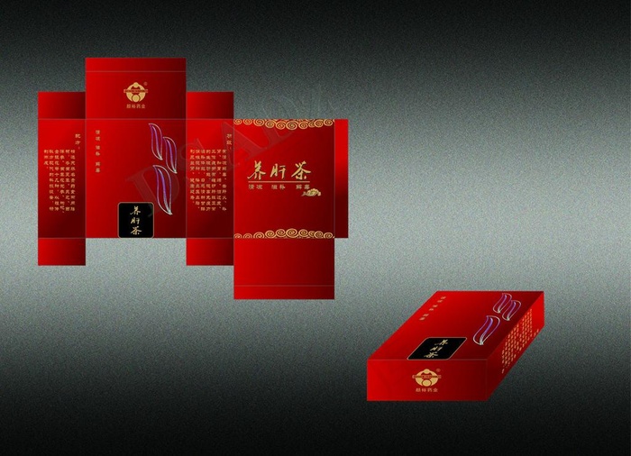 养肝茶盒子图片(210X297)cdr矢量模版下载