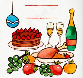 美味彩色圣诞大餐