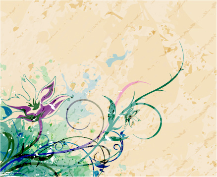 植物花藤花纹矢量图下载