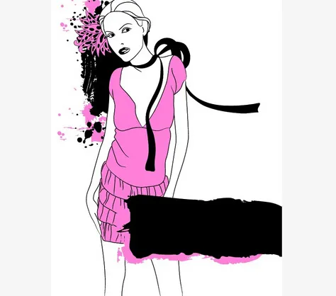 女性服装模特eps,ai矢量模版下载