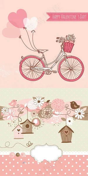 浪漫情人节矢量背景图