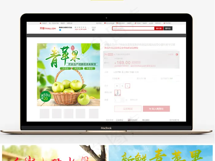 水果青苹果主图设计模板(800X800(DPI:119))psd模版下载