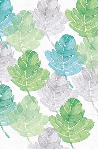 小清新文艺风水彩绿色植物叶子背景素...