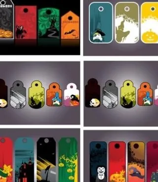 万圣节的标记元素矢量