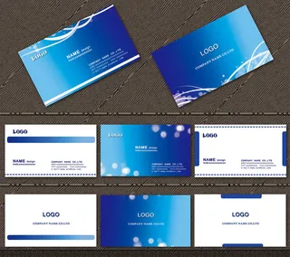 时尚蓝色名片PSD素材
