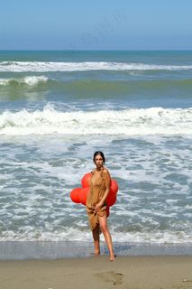 沙滩丽人图片