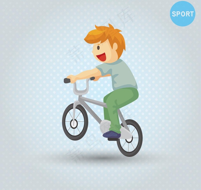 踩单车的男孩图片