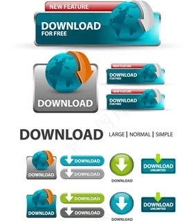 创意网页下载图标矢量素材
