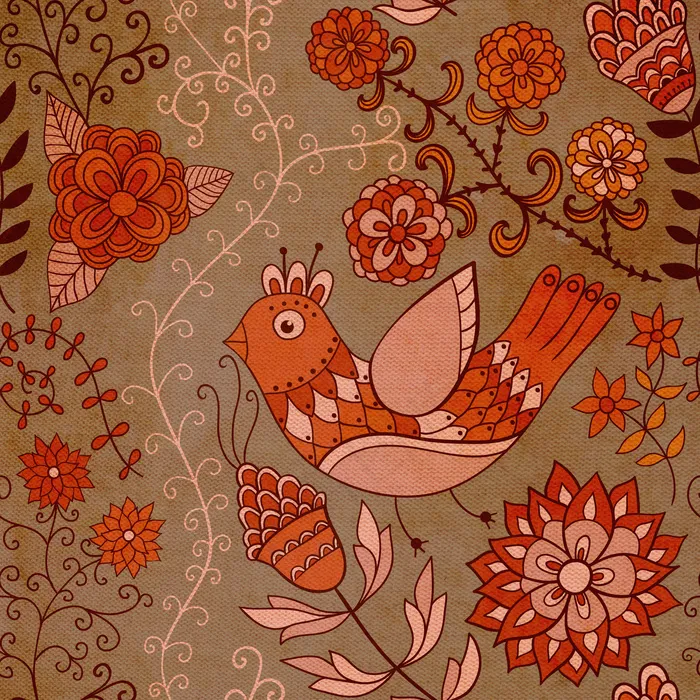 浪漫的涂鸦花纹鲜花浪漫的涂鸦花纹复...