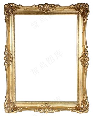 华丽金色花纹相框图片
