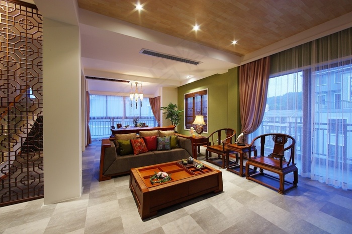 中式风格客厅效果图