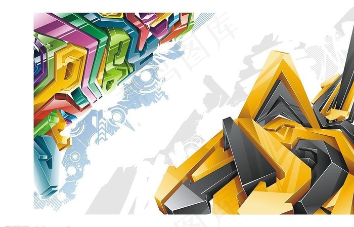 彩色3d水晶风格立体箭头矢量素图片eps,ai矢量模版下载