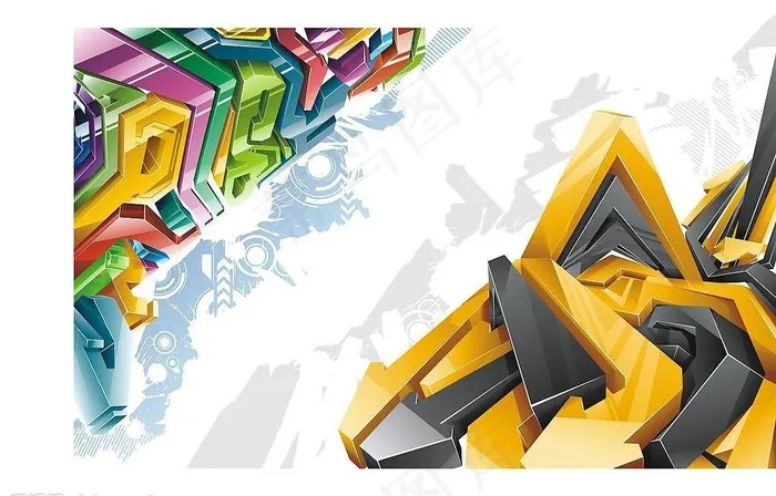 彩色3d水晶风格立体箭头矢量素图片eps,ai矢量模版下载