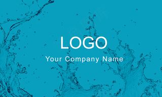 水花素材名片设计模版