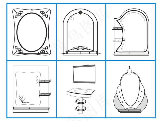 镜子模板图片cdr矢量模版下载