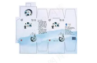 茶叶包装 水墨展开图图片