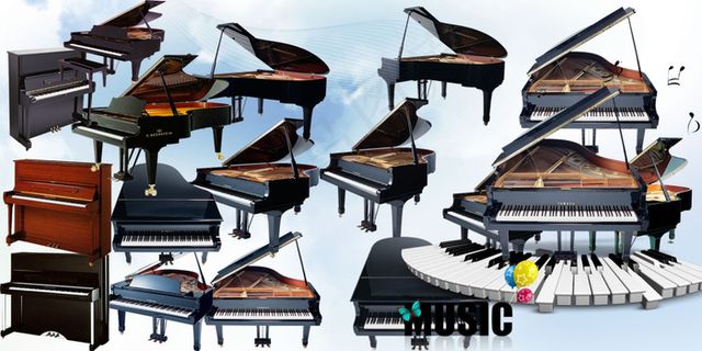 钢琴素材海报素材蓝天白云