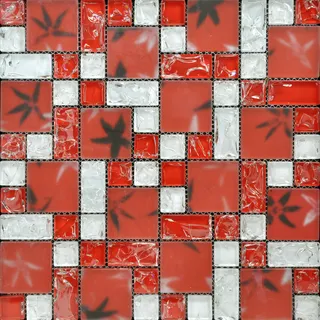 红色水晶磨砂玻璃马赛克 3D贴图材...