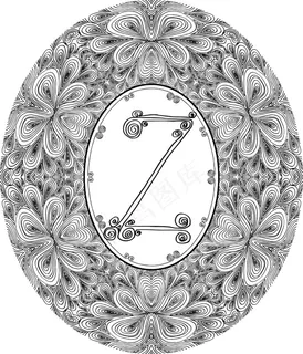 手绘字体字母Z矢量插画