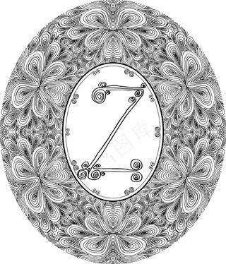 手绘字体字母Z矢量插画