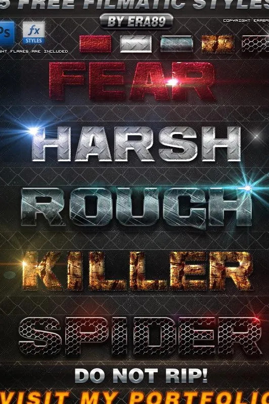 金属质感特效字体图片psd模版下载