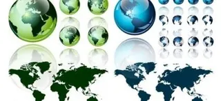 水晶世界地图矢量纹理的地球