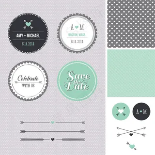 创意婚礼贺卡模板图片矢量图