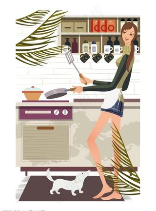 下厨房的女孩图片