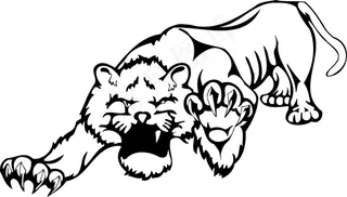 威武的黑白简单猎豹矢量素材