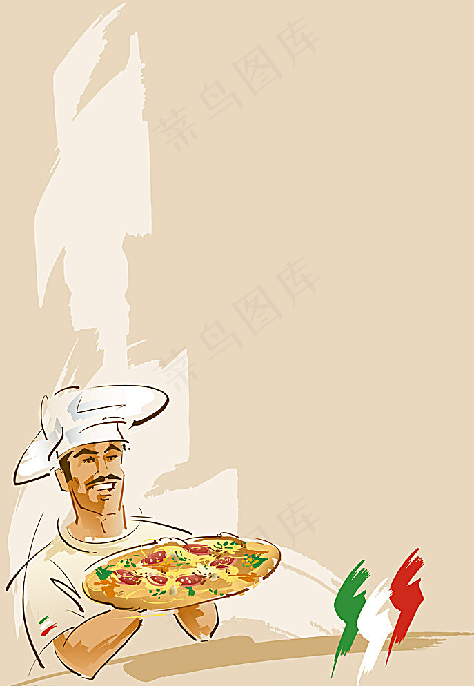 厨师披萨海报背景图片