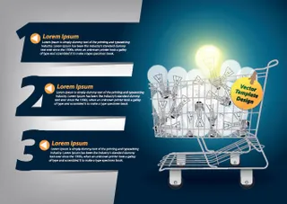 信息图形矢量图形04的灯泡的想法