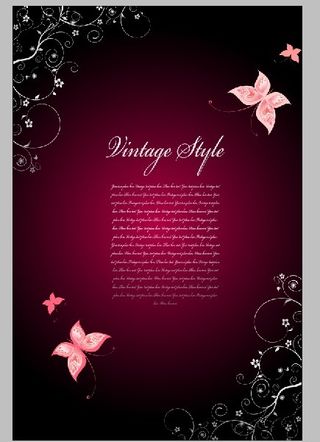 蝴蝶素材 欧式边角花纹 英文素材