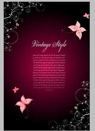 蝴蝶素材 欧式边角花纹 英文素材