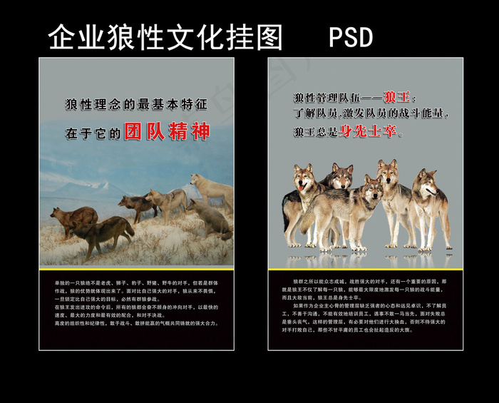 企业狼性文化挂图(3150X4725(DPI:200))psd模版下载