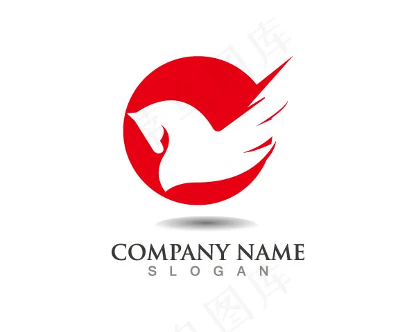 红色飞马logo标志eps,ai矢量模版下载