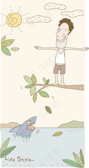 走树枝的男人