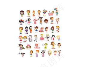 小女孩矢量图 女童 儿童 卡通