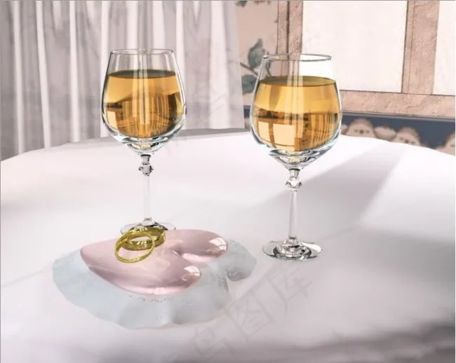 酒杯婚戒婚礼片头视频背景素材