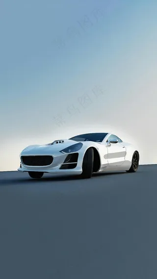 白色炫酷跑车高清摄影图片