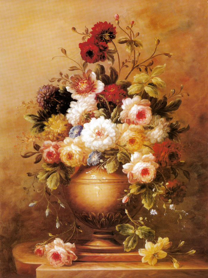 花瓶静物油画写生