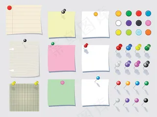 便条纸别针矢量素材
