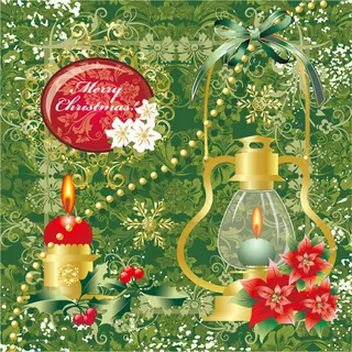 圣诞装饰图案的烛光